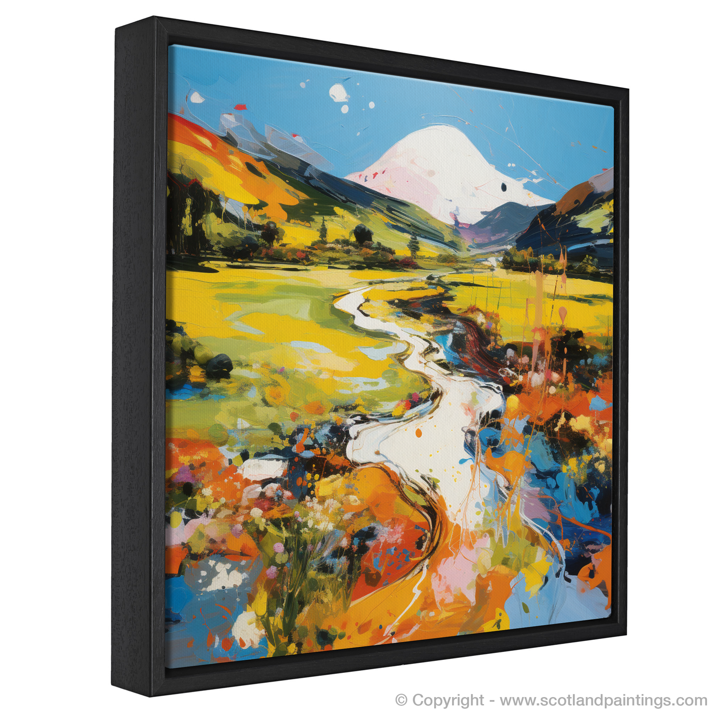 Painting and Art Print of Glen Roy, Highlands in summer entitled "Vivid Glen Roy: A Highland Summer Abstract".