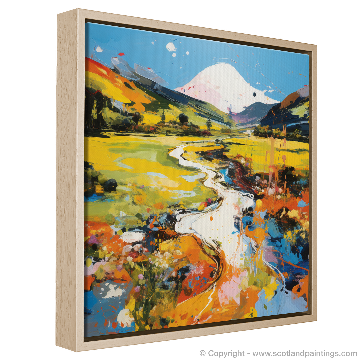 Painting and Art Print of Glen Roy, Highlands in summer entitled "Vivid Glen Roy: A Highland Summer Abstract".