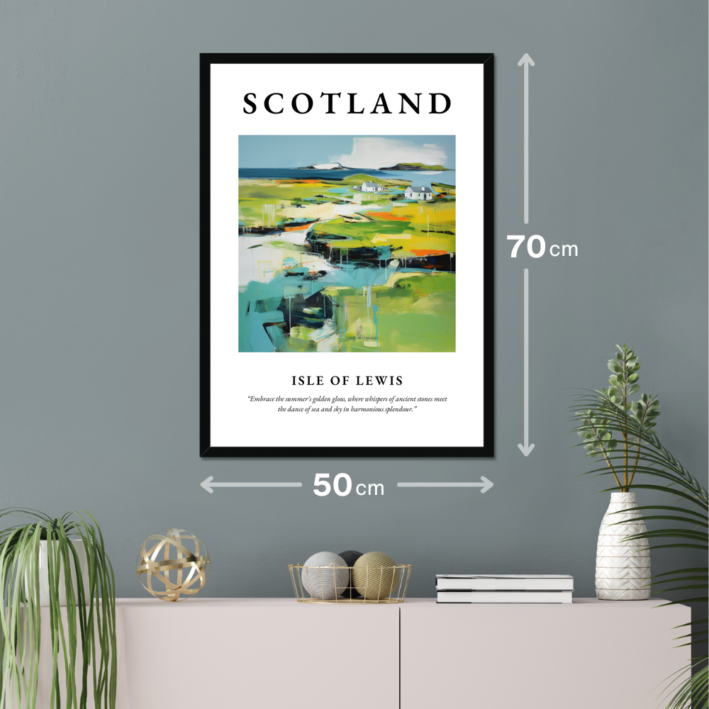 Poster of Isle of Lewis hanging on a wall