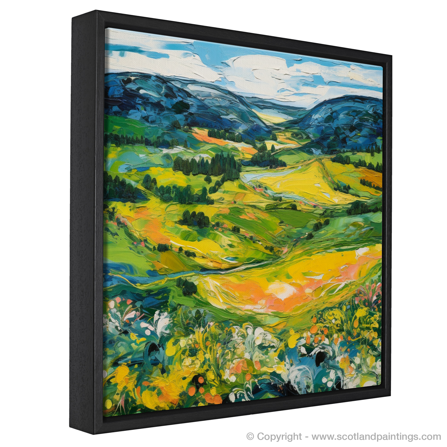 Painting and Art Print of Glenlivet, Moray in summer entitled "Summer Symphony of Glenlivet Moray".