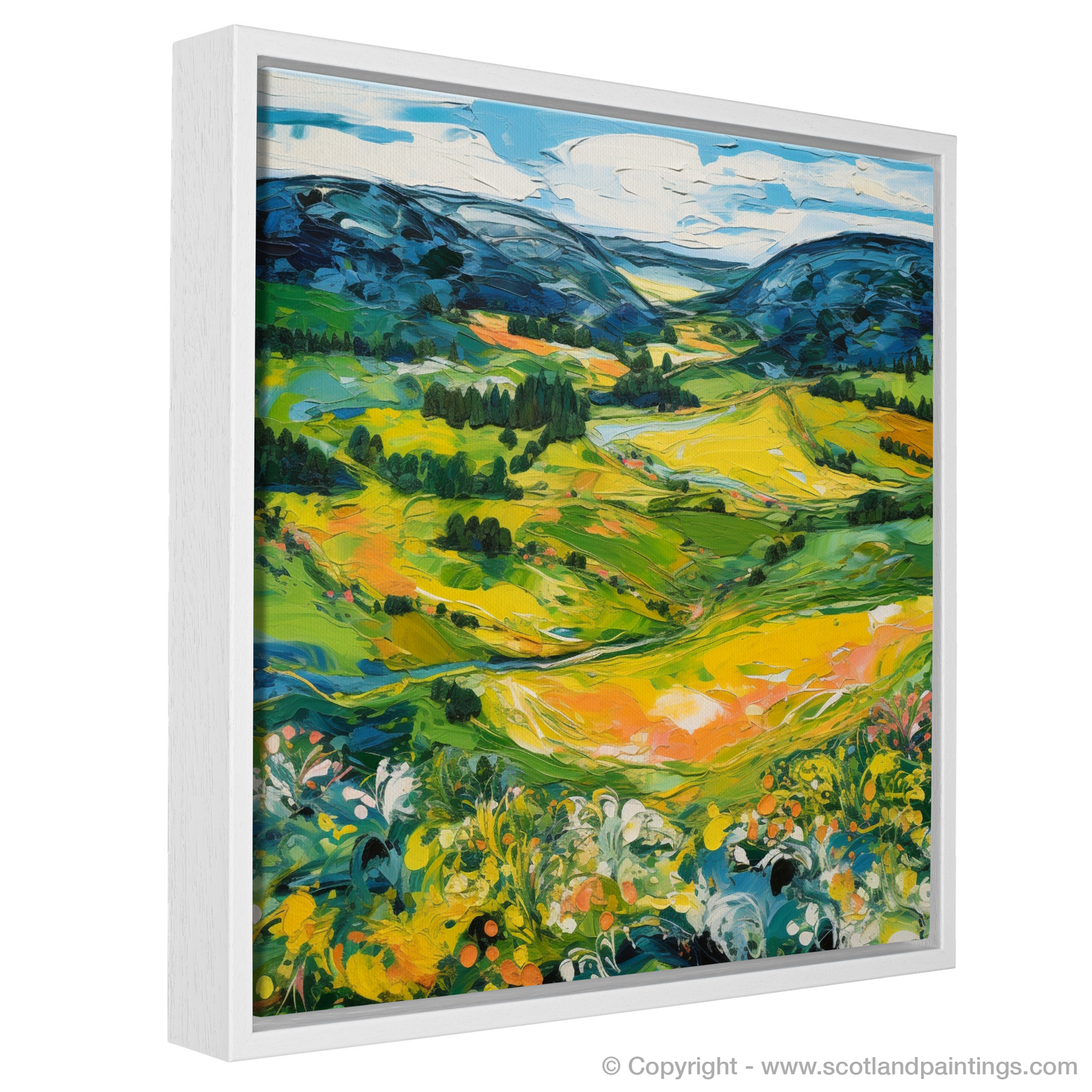 Painting and Art Print of Glenlivet, Moray in summer entitled "Summer Symphony of Glenlivet Moray".