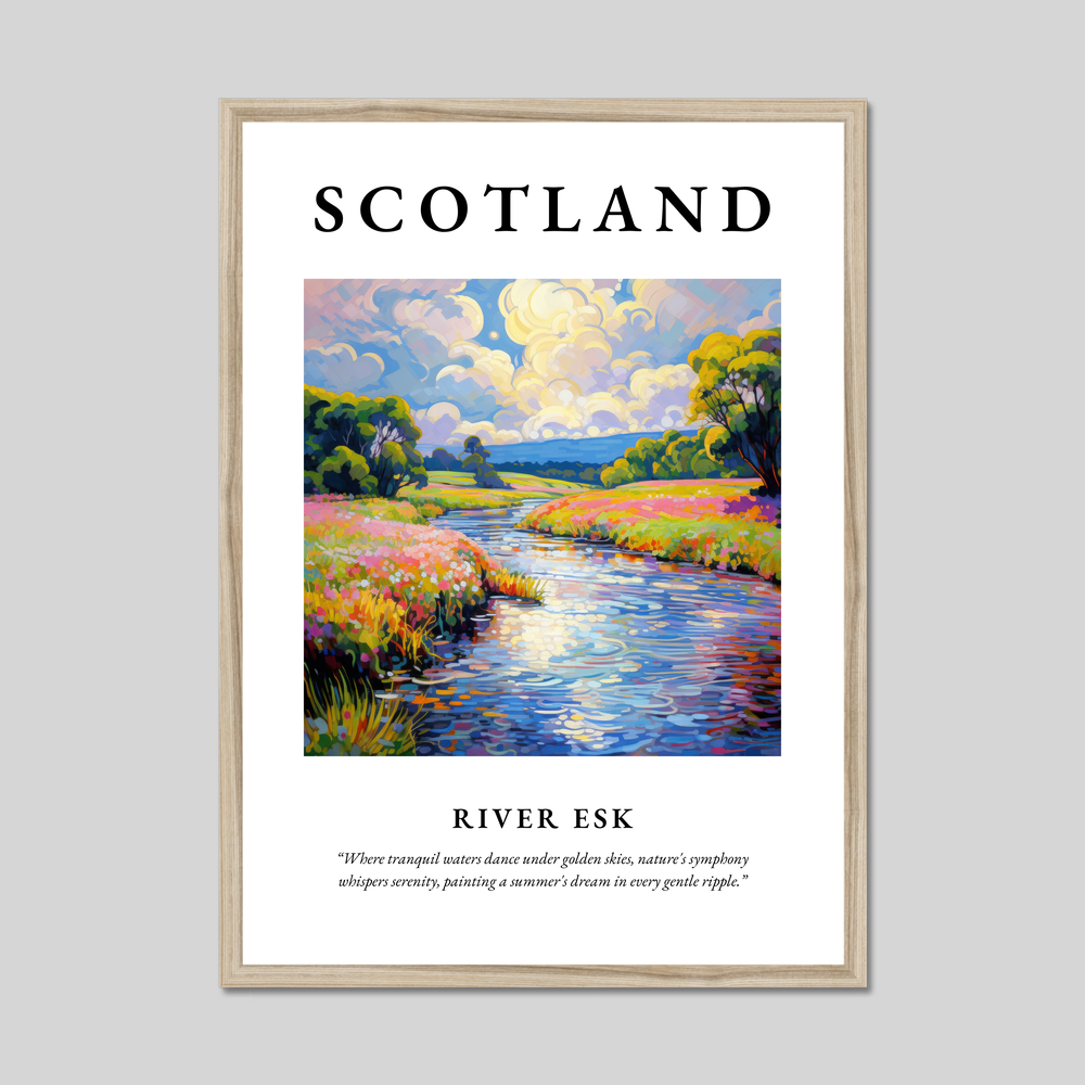 Poster in a natural frame with the word Scotland