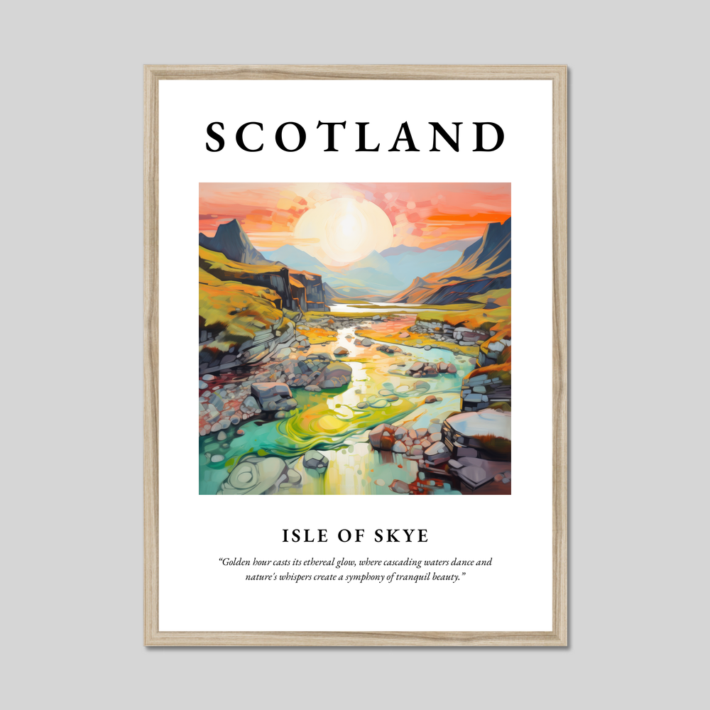 Poster in a natural frame with the word Scotland