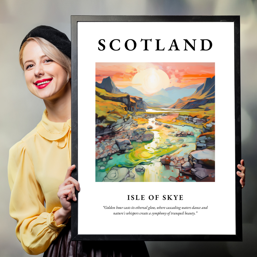 Person holding a poster of Isle of Skye