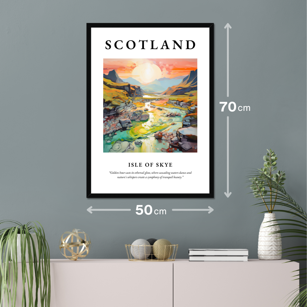 Poster of Isle of Skye hanging on a wall