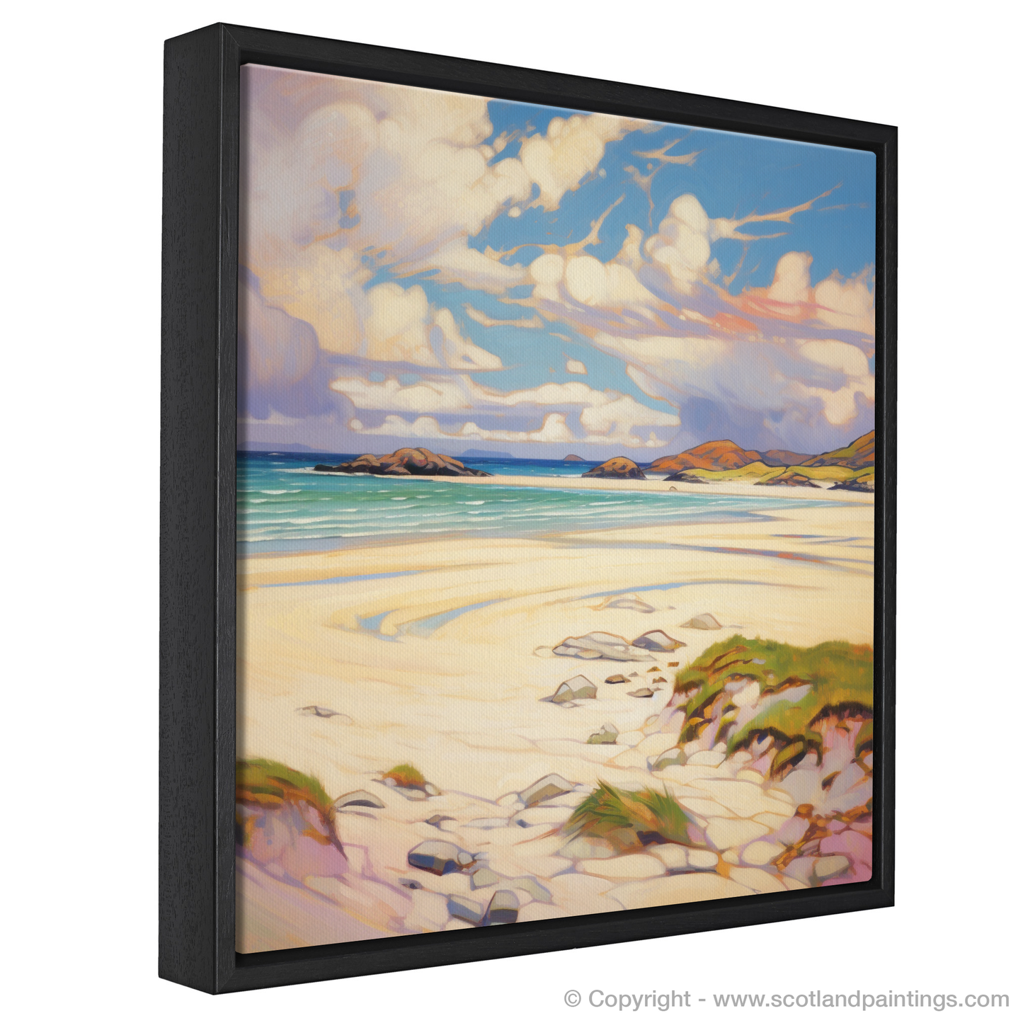 Painting and Art Print of Luskentyre Sands, Isle of Lewis in summer entitled "Summer Serenade at Luskentyre Sands".