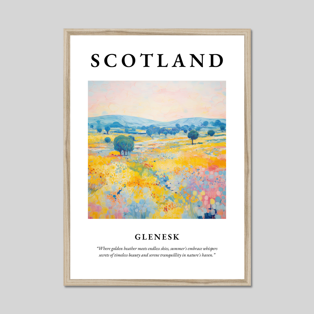 Poster in a natural frame with the word Scotland