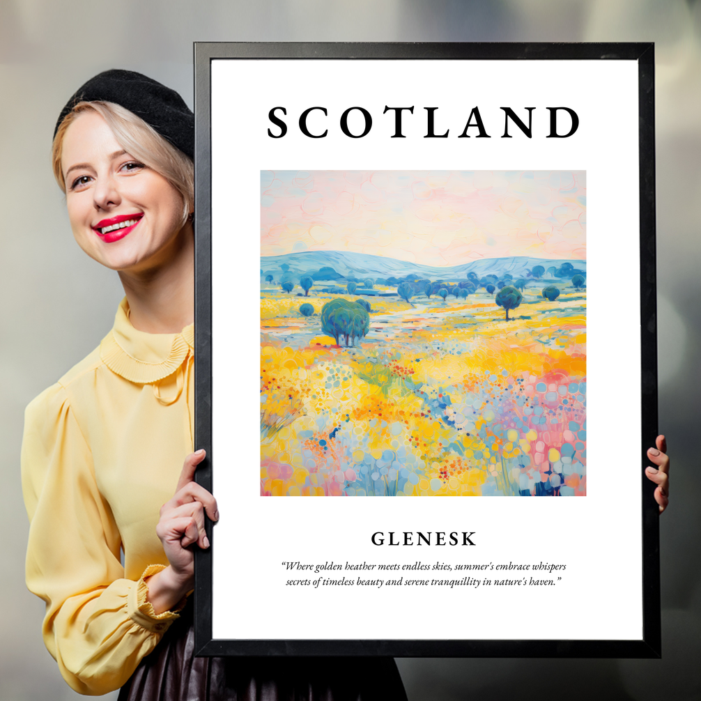 Person holding a poster of Glenesk