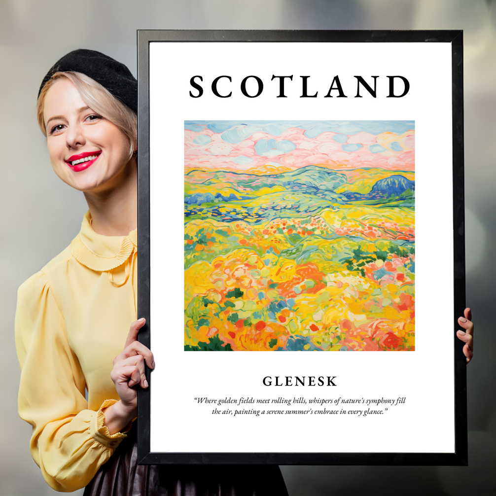 Person holding a poster of Glenesk