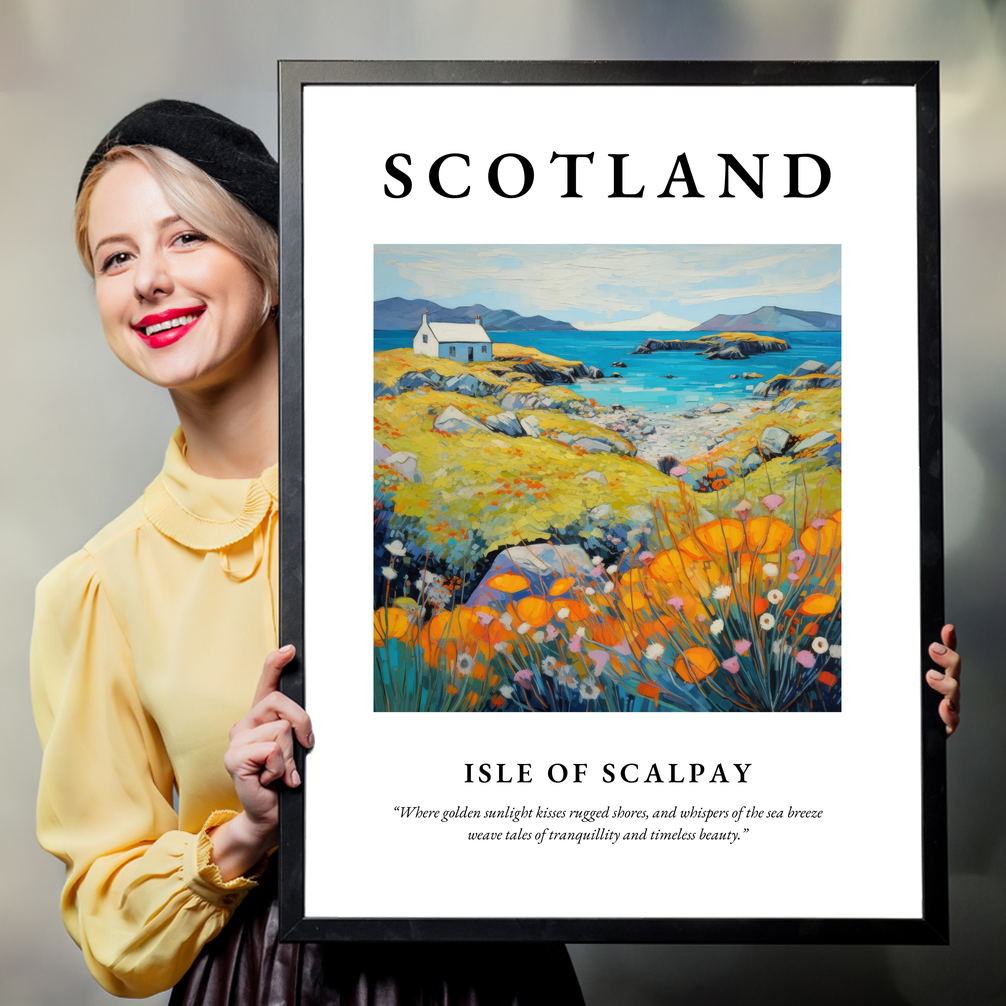 Person holding a poster of Isle of Scalpay