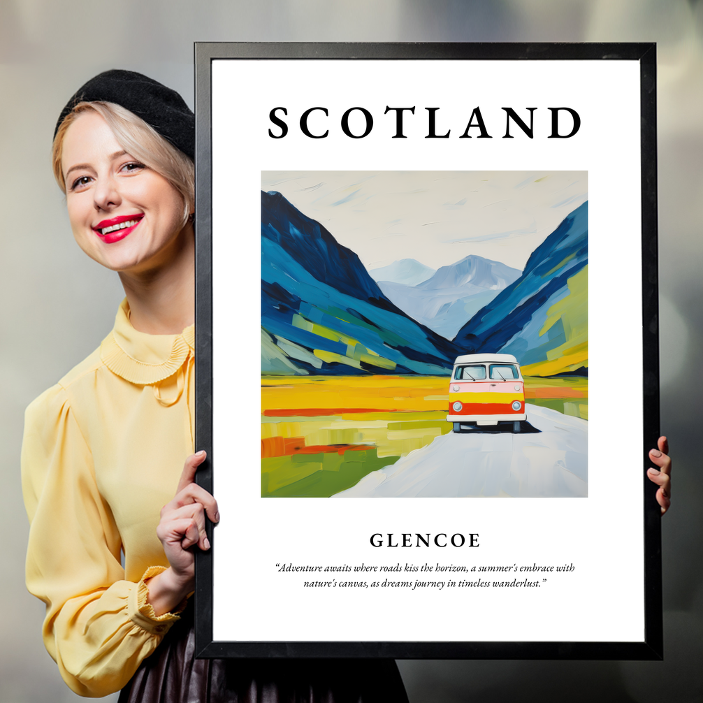 Person holding a poster of Glencoe