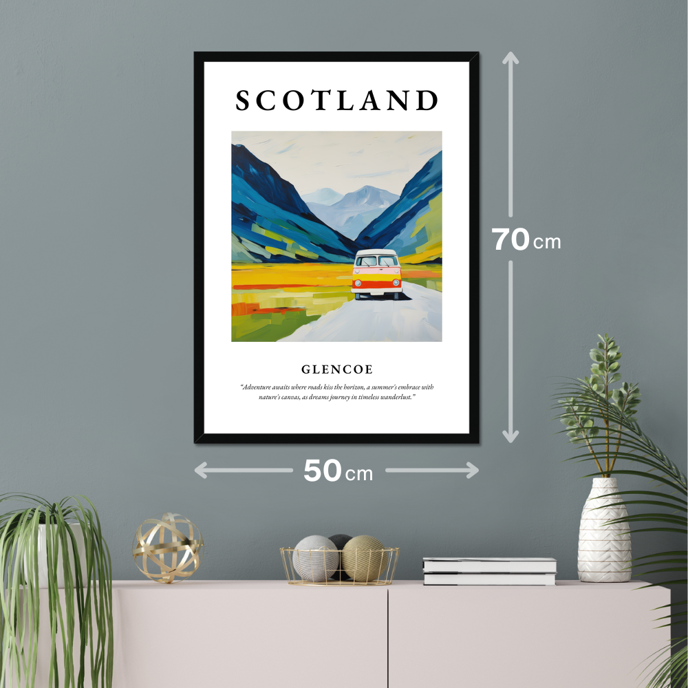 Poster of Glencoe hanging on a wall