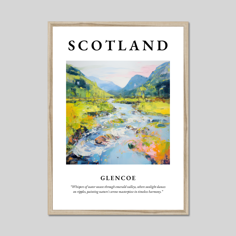 Poster in a natural frame with the word Scotland