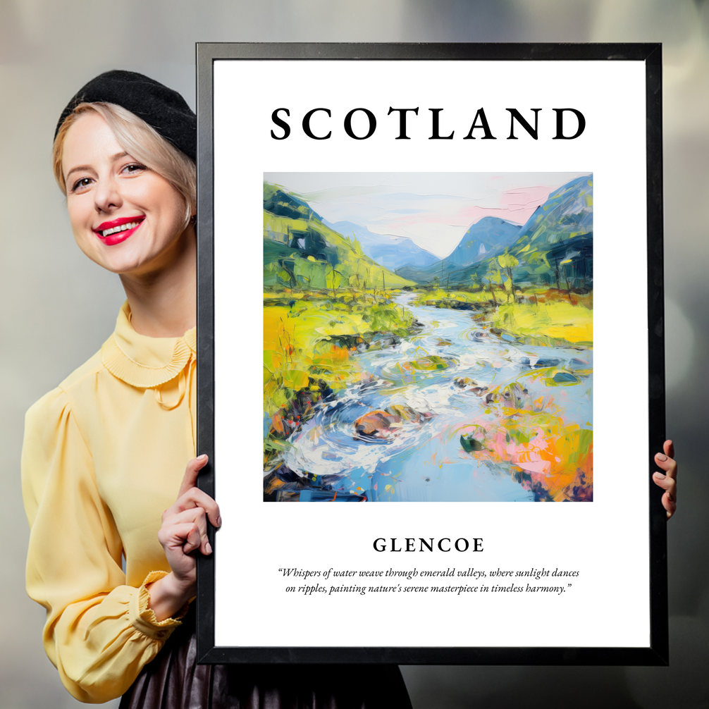 Person holding a poster of Glencoe