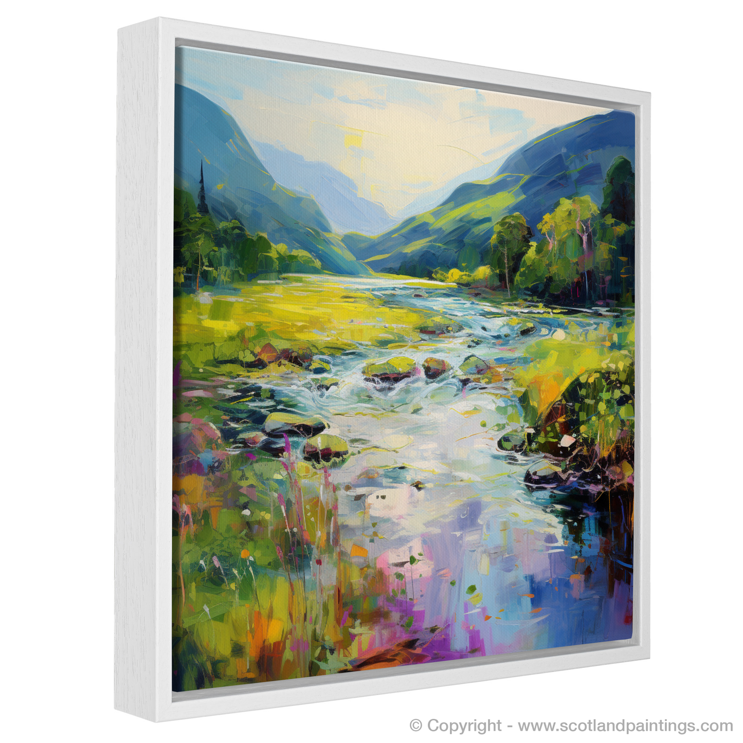 Painting and Art Print of River in Glencoe during summer entitled "Summer Serenade on the River Glencoe".