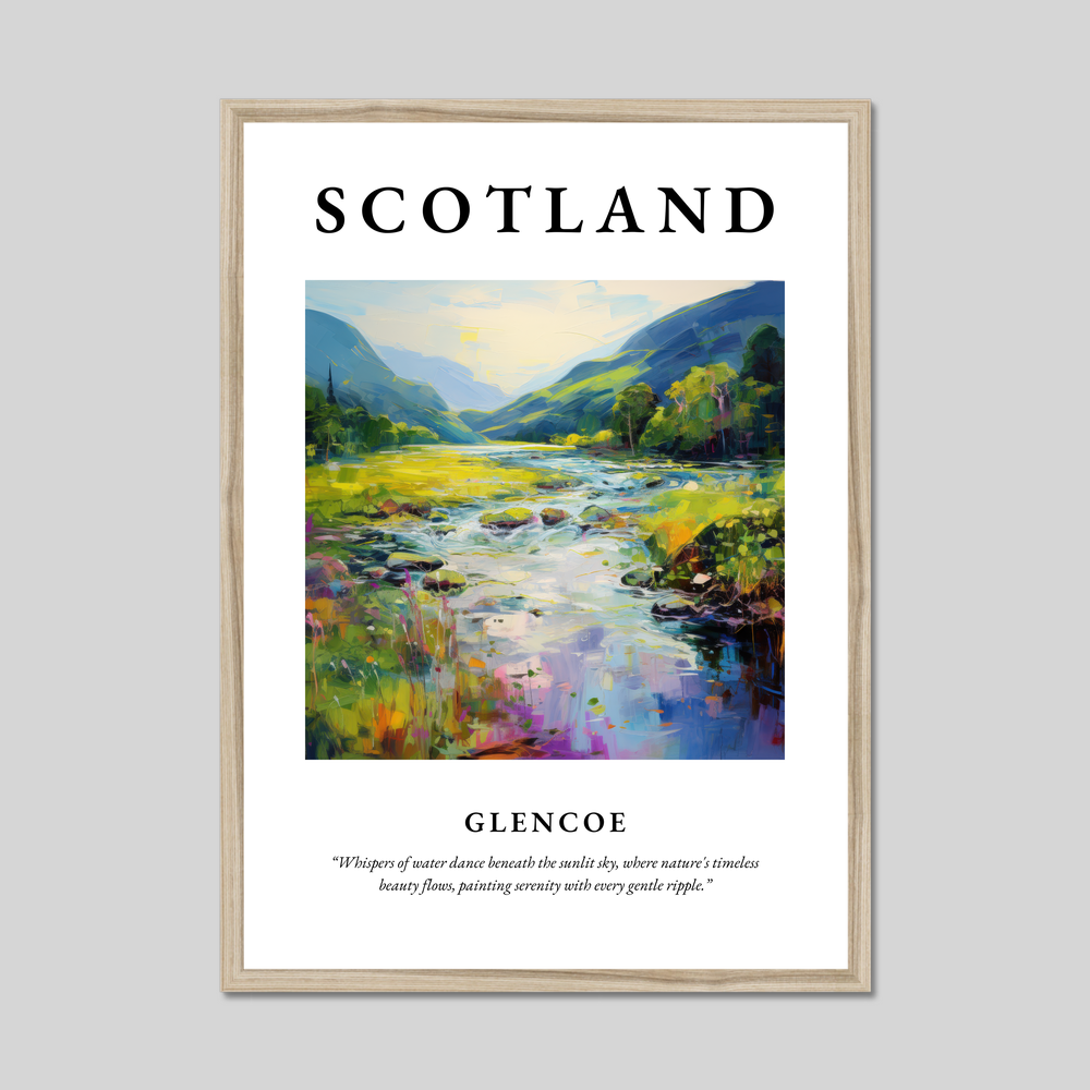 Poster in a natural frame with the word Scotland