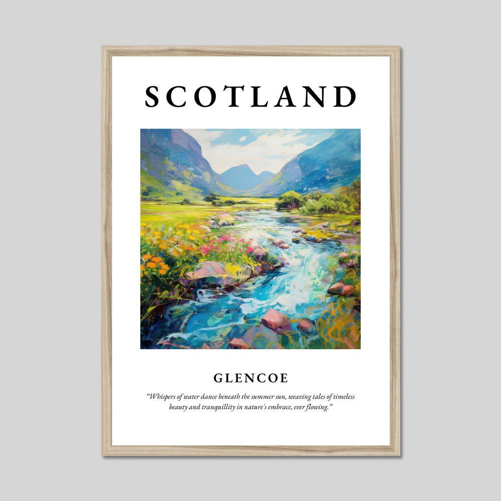 Poster in a natural frame with the word Scotland