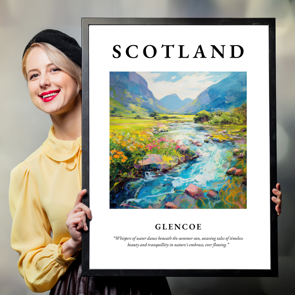 Person holding a poster of Glencoe