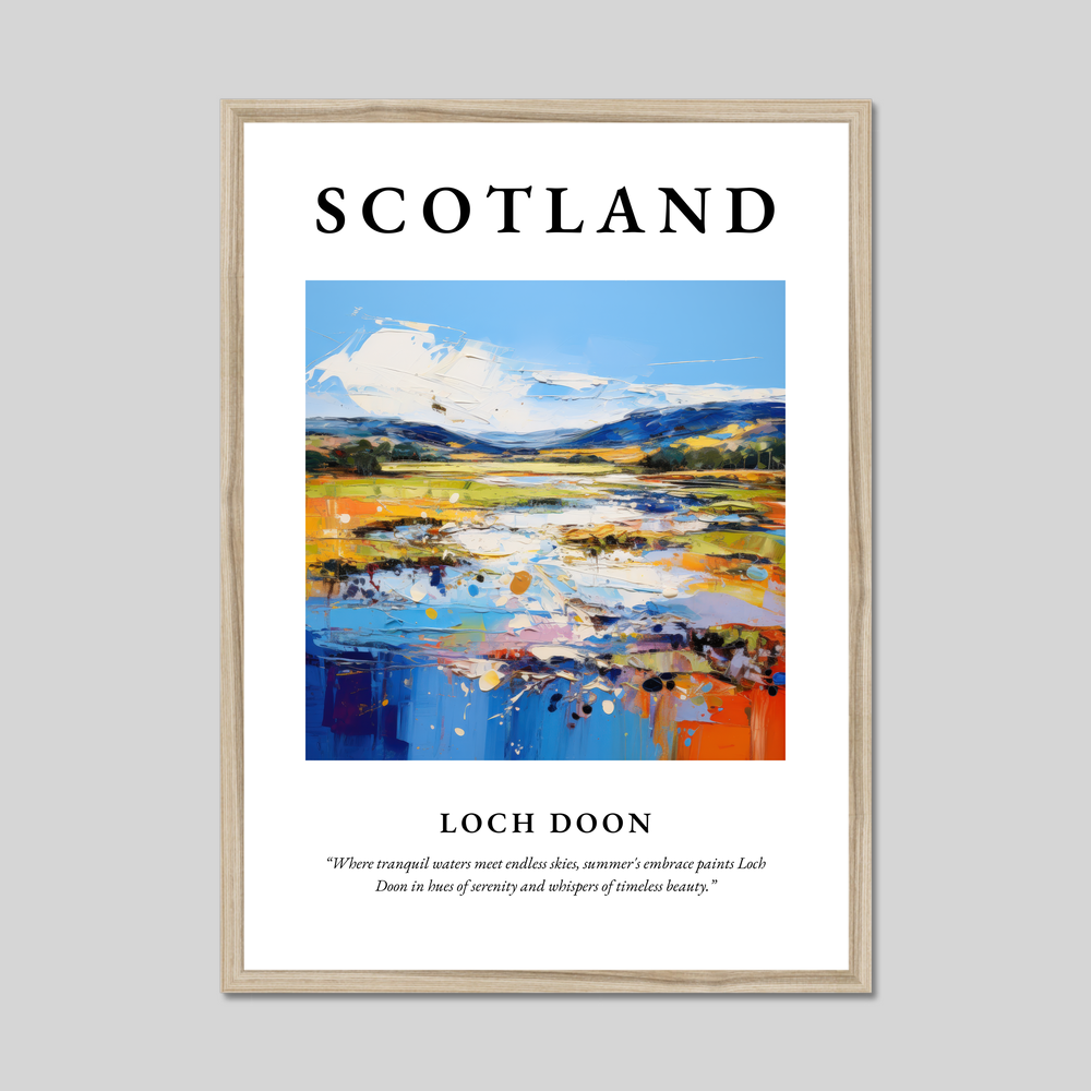 Poster in a natural frame with the word Scotland