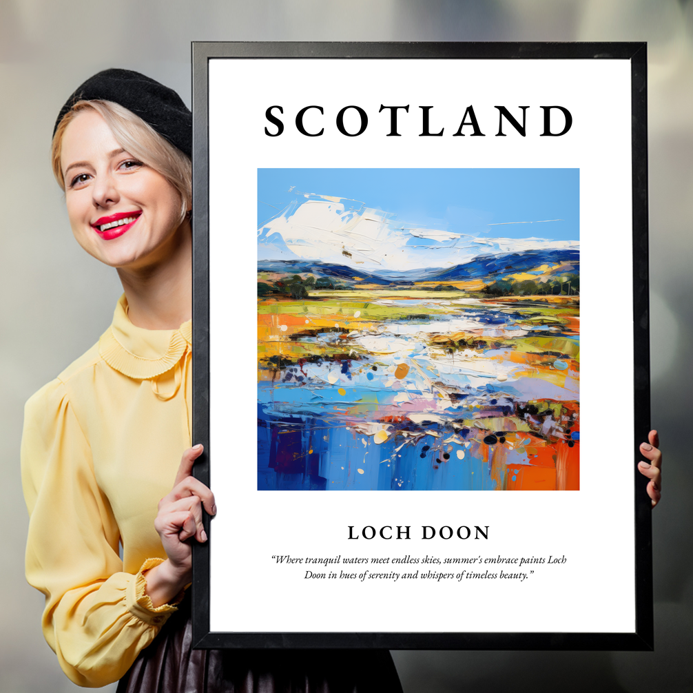 Person holding a poster of Loch Doon