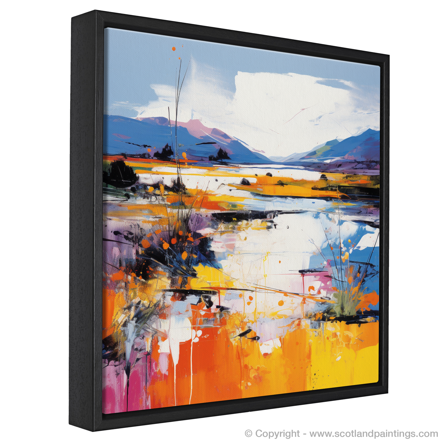 Painting and Art Print of Loch Doon, Ayrshire in summer entitled "Summer Vibrance by Loch Doon".