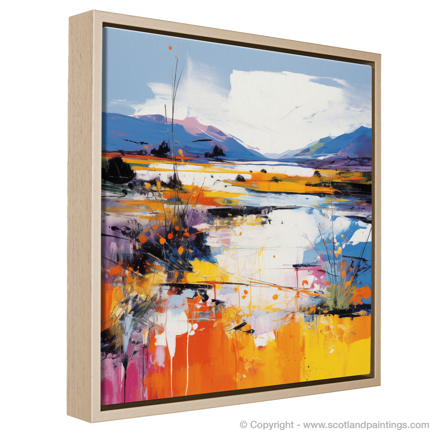 Painting and Art Print of Loch Doon, Ayrshire in summer entitled "Summer Vibrance by Loch Doon".