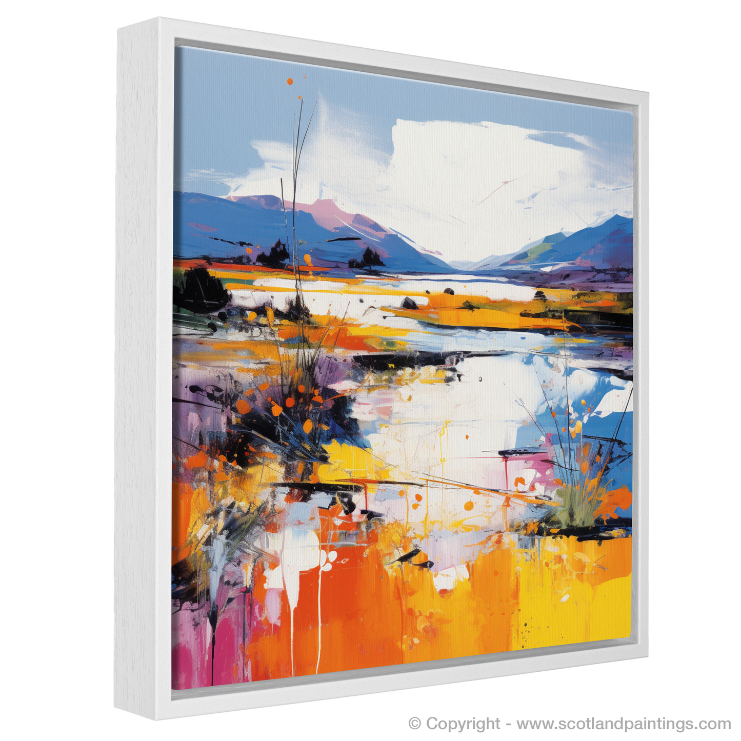 Painting and Art Print of Loch Doon, Ayrshire in summer entitled "Summer Vibrance by Loch Doon".