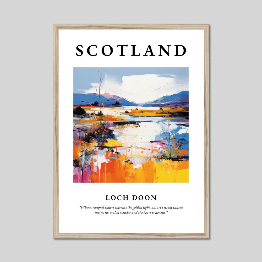 Poster in a natural frame with the word Scotland