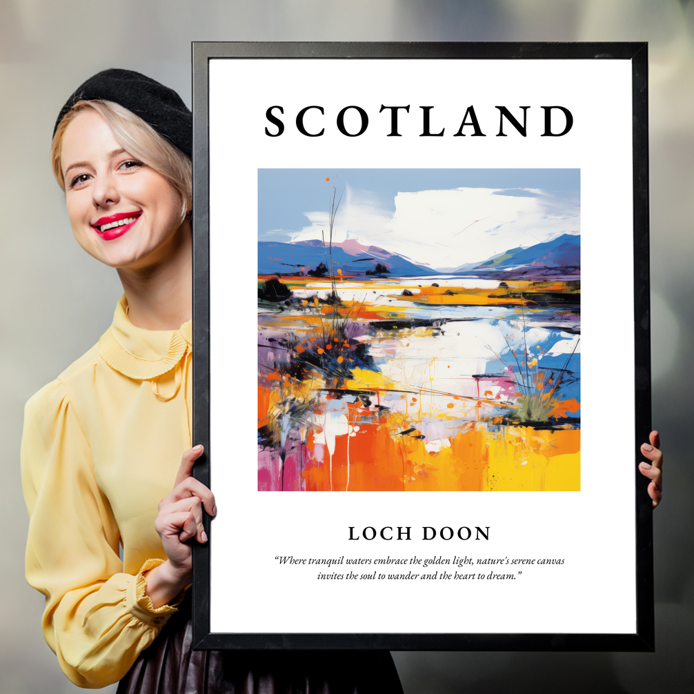 Person holding a poster of Loch Doon