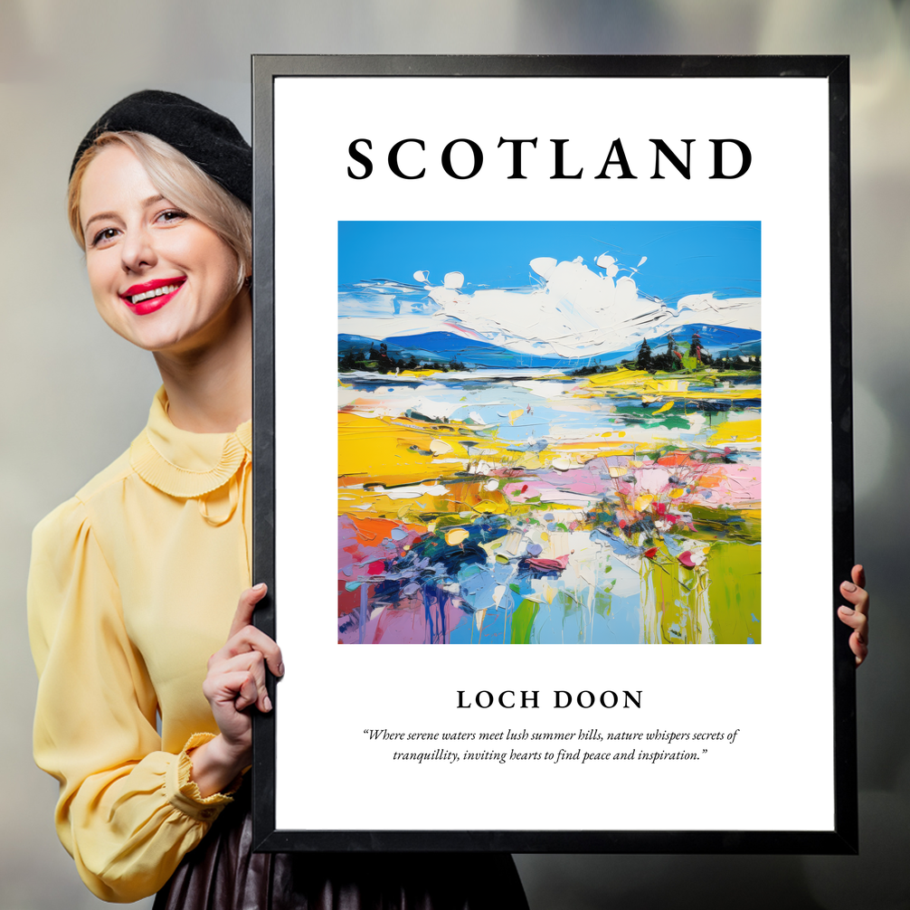 Person holding a poster of Loch Doon