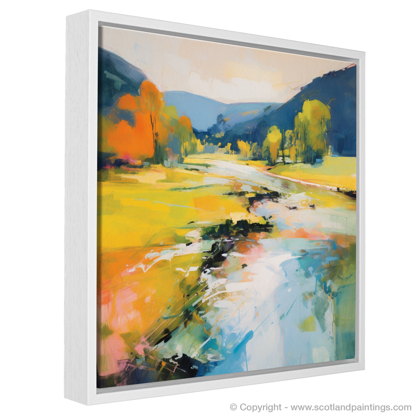 Painting and Art Print of River Earn, Perthshire in summer entitled "Summer Rhapsody by River Earn".