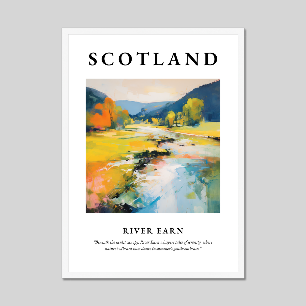 Poster in a white frame with the word Scotland