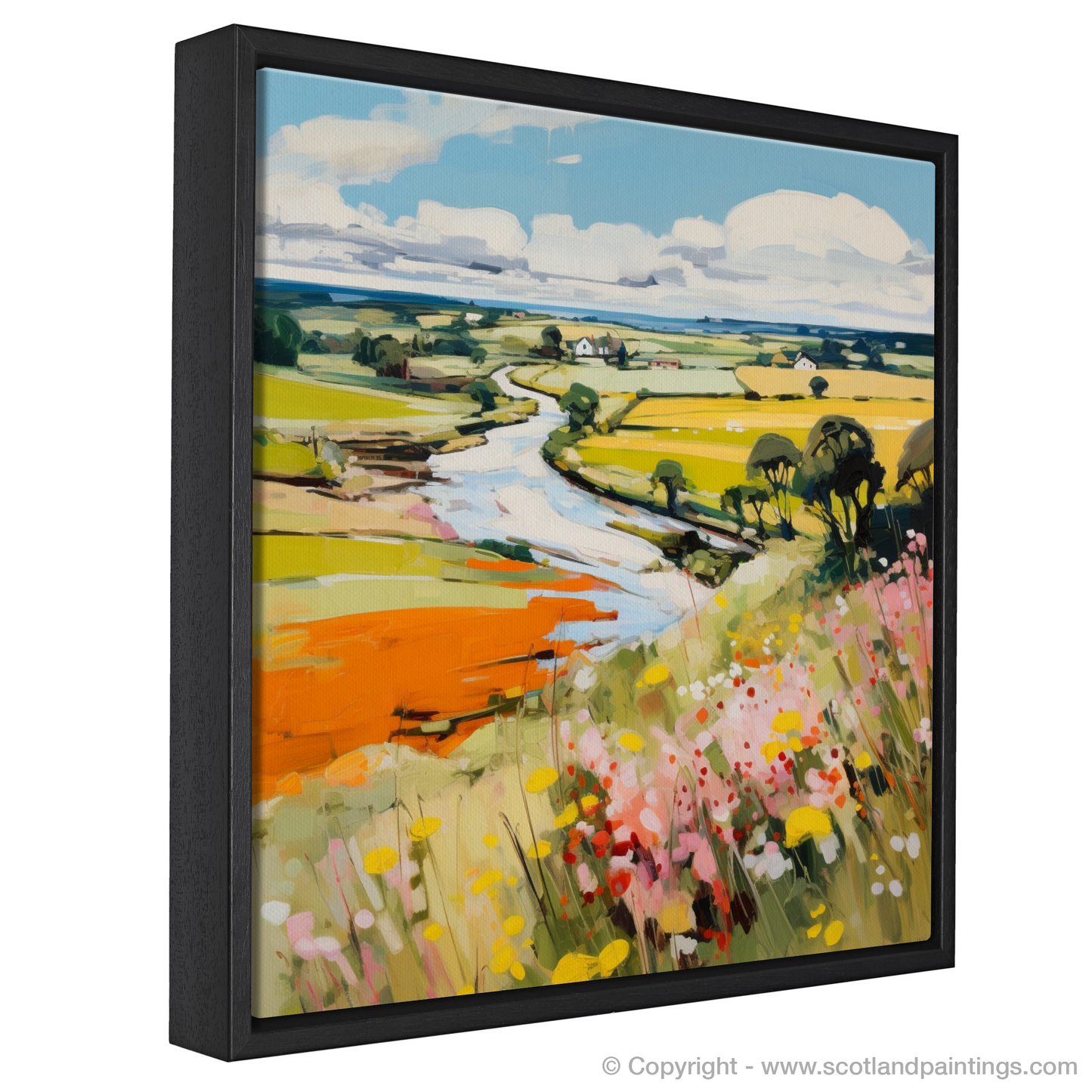 Painting and Art Print of Glenesk, Angus in summer entitled "Summer Abstraction: Glenesk's Vibrant Vistas".