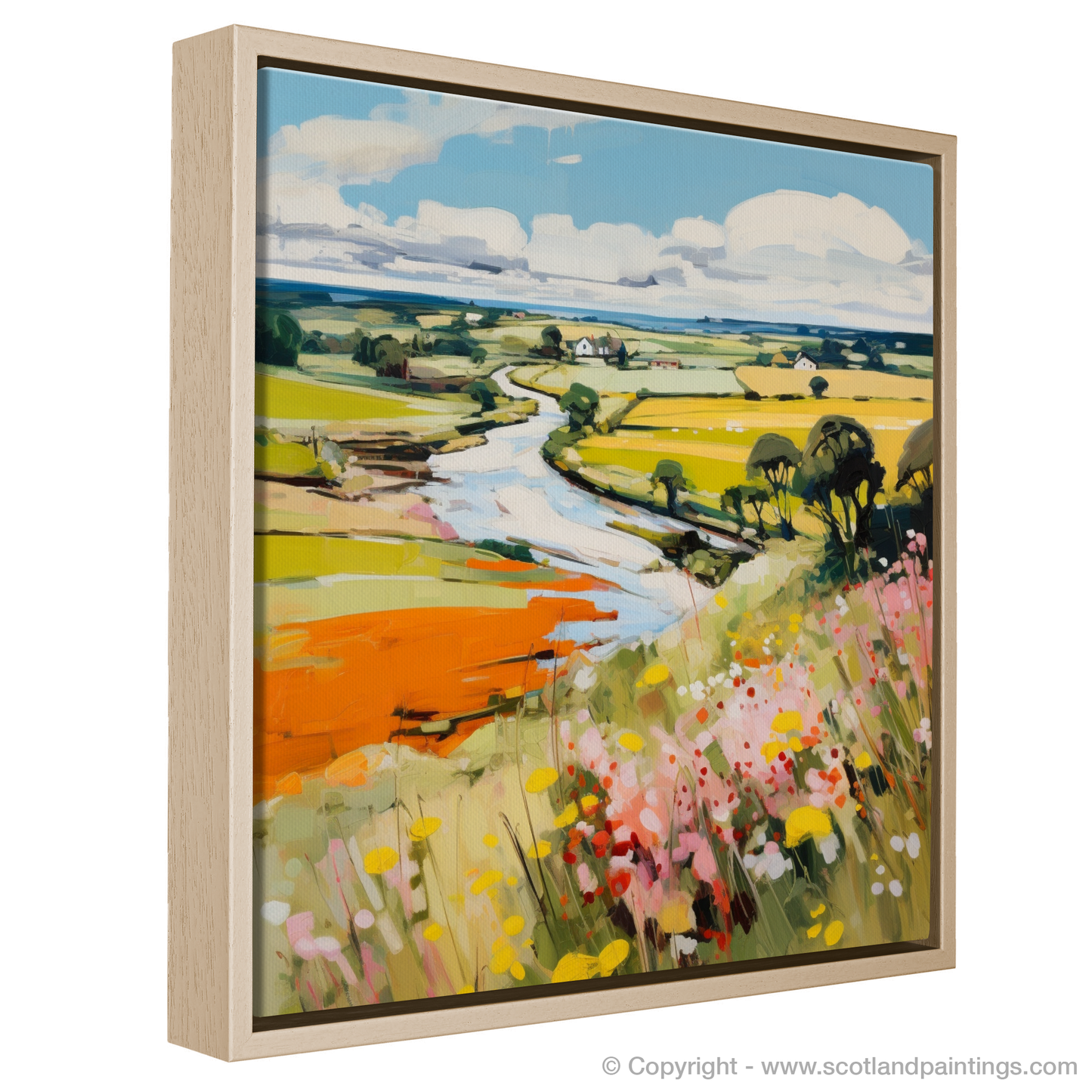 Painting and Art Print of Glenesk, Angus in summer entitled "Summer Abstraction: Glenesk's Vibrant Vistas".
