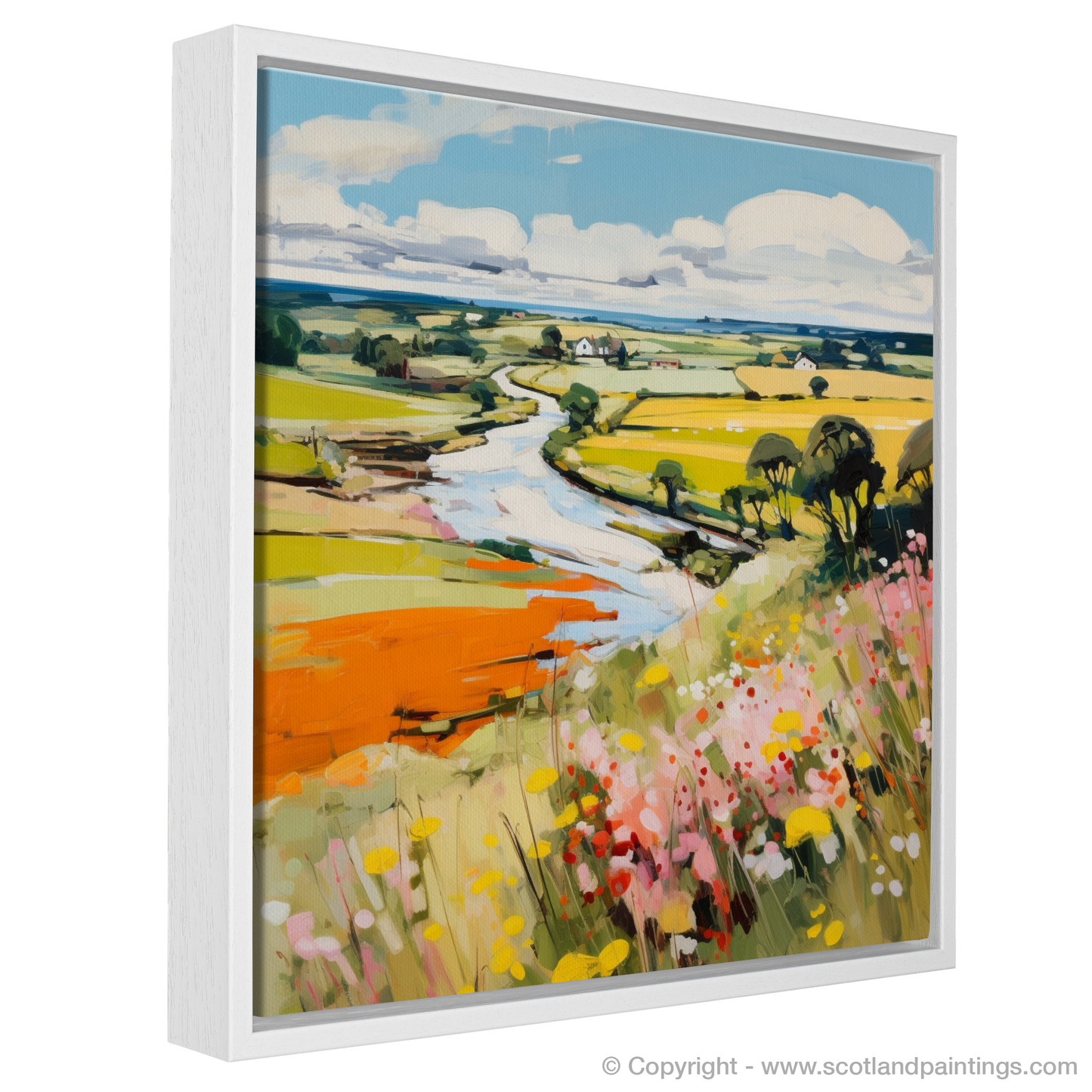 Painting and Art Print of Glenesk, Angus in summer entitled "Summer Abstraction: Glenesk's Vibrant Vistas".