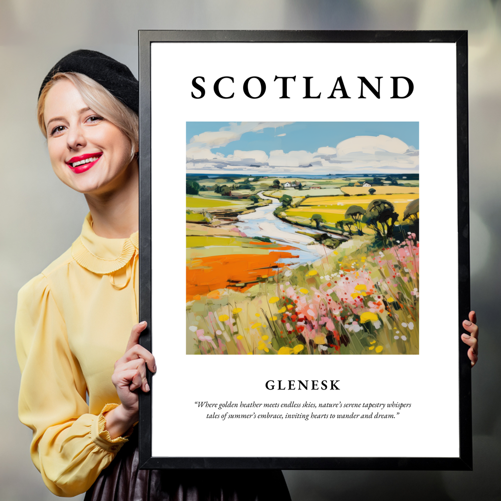 Person holding a poster of Glenesk