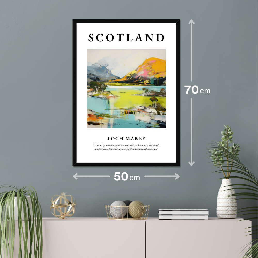 Poster of Loch Maree hanging on a wall