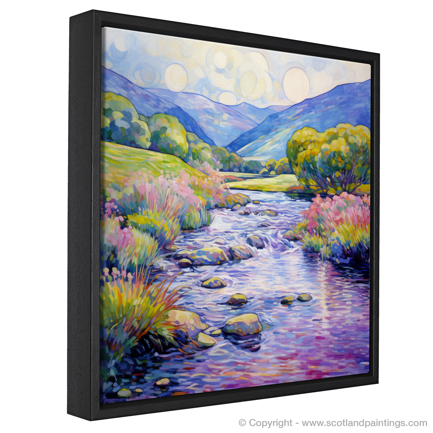 Painting and Art Print of River Orchy, Argyll and Bute in summer entitled "Summer Symphony on River Orchy".