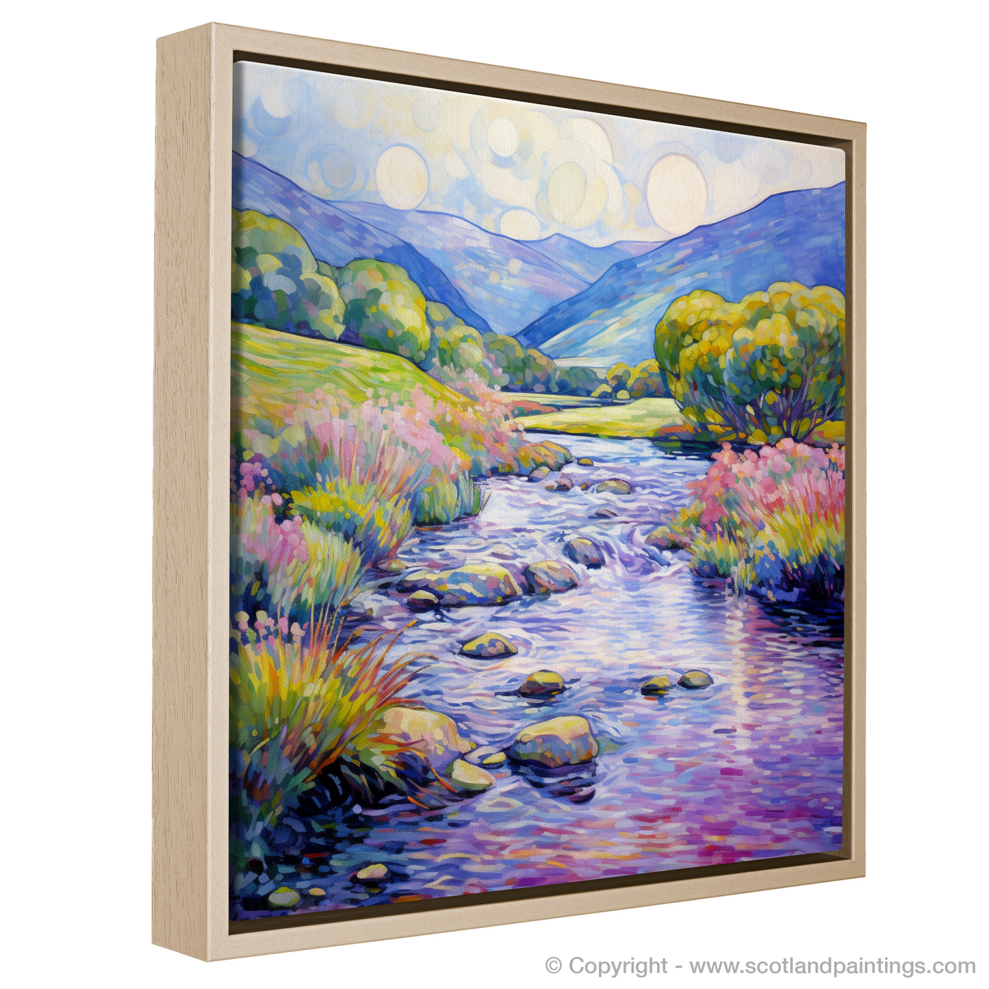 Painting and Art Print of River Orchy, Argyll and Bute in summer entitled "Summer Symphony on River Orchy".