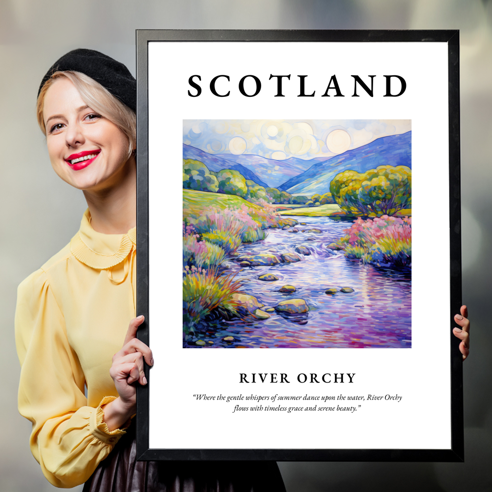 Person holding a poster of River Orchy