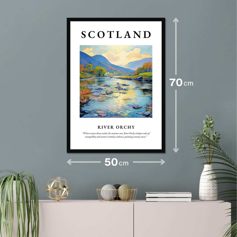 Poster of River Orchy hanging on a wall