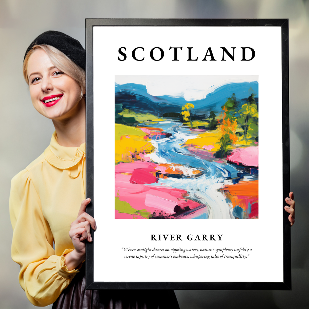 Person holding a poster of River Garry