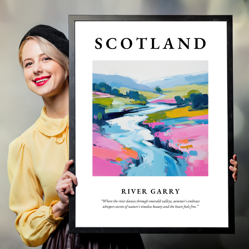 Person holding a poster of River Garry