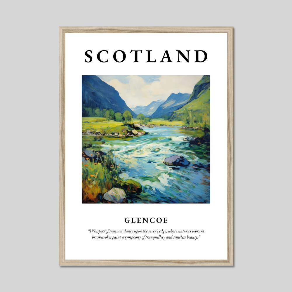 Poster in a natural frame with the word Scotland