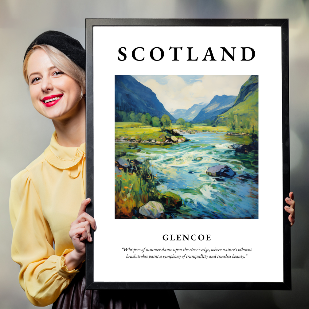 Person holding a poster of Glencoe