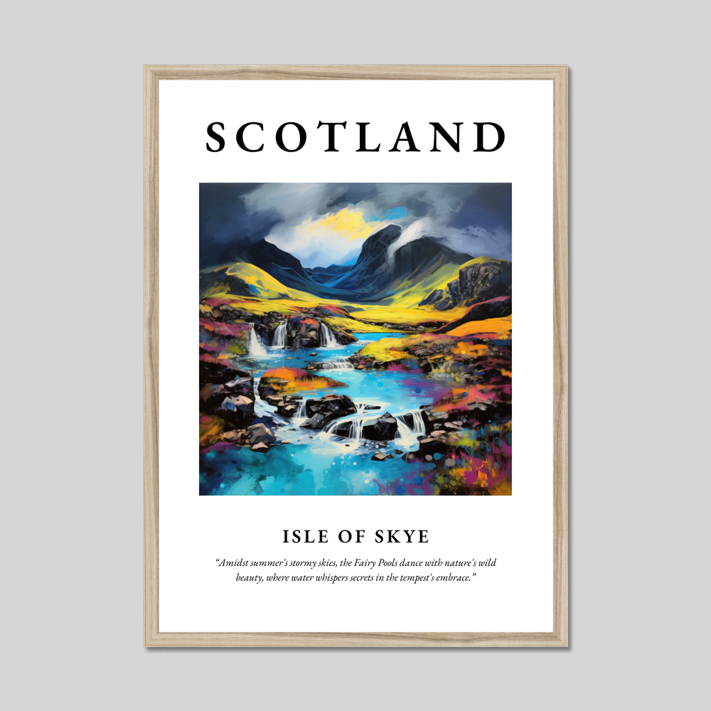 Poster in a natural frame with the word Scotland