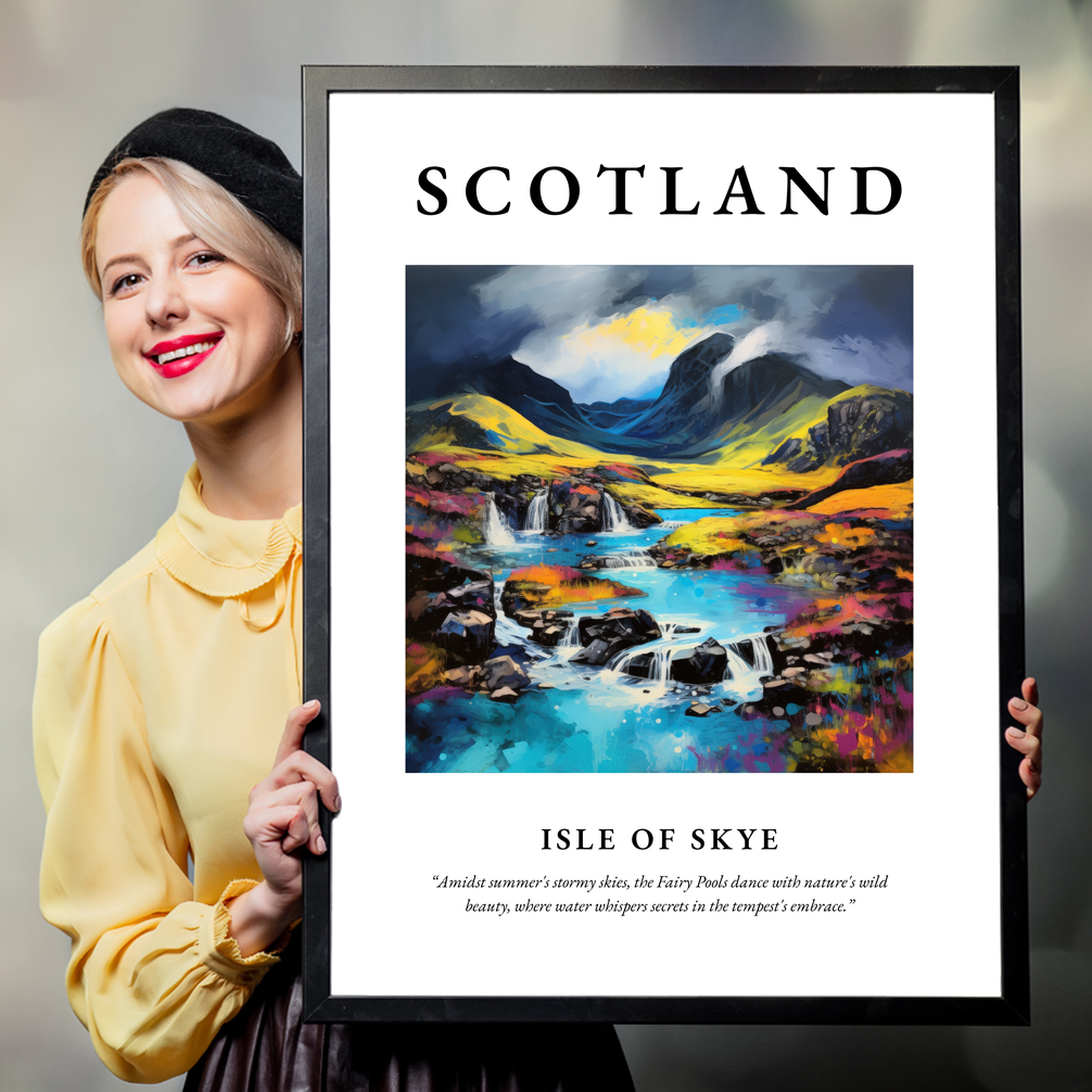 Person holding a poster of Isle of Skye