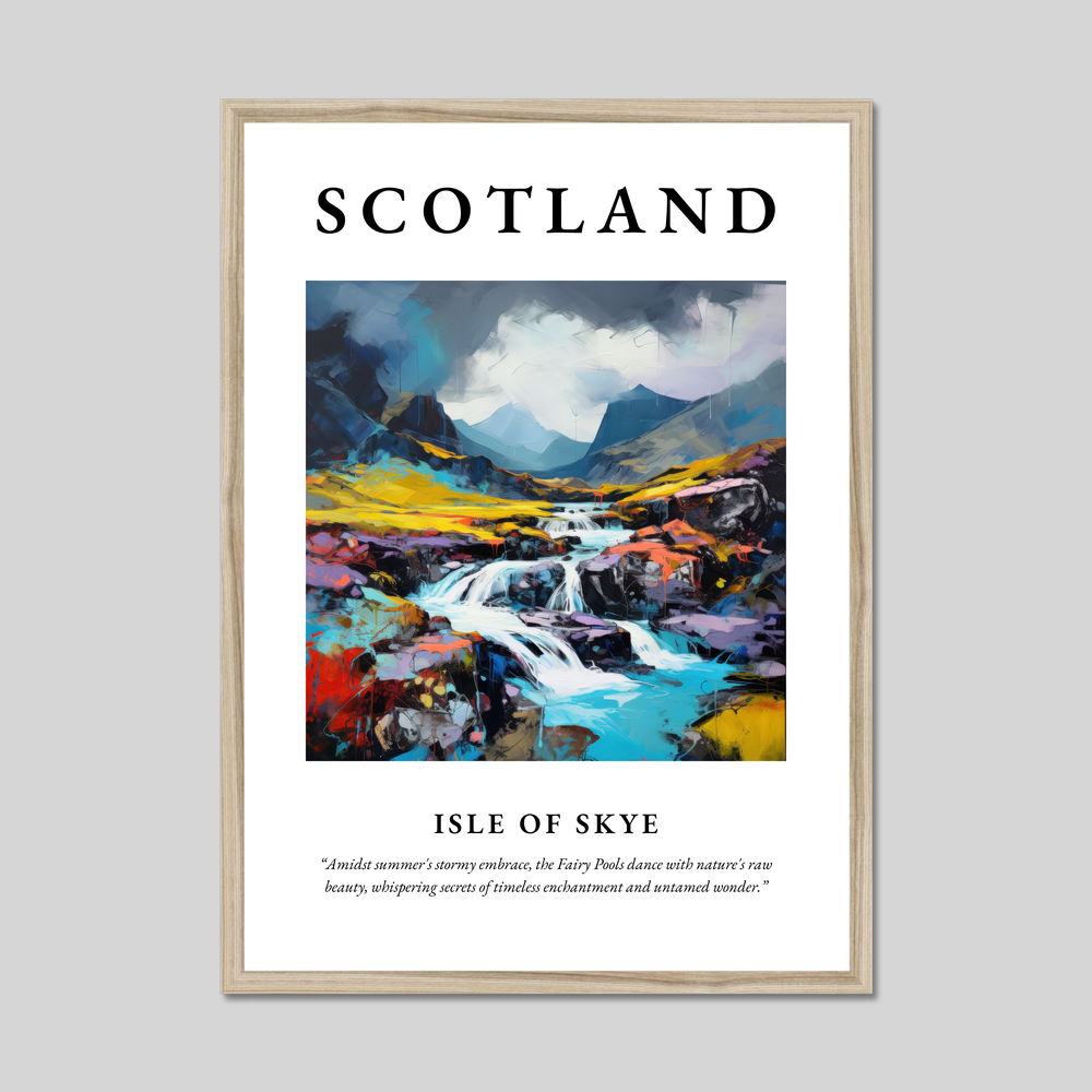 Poster in a natural frame with the word Scotland