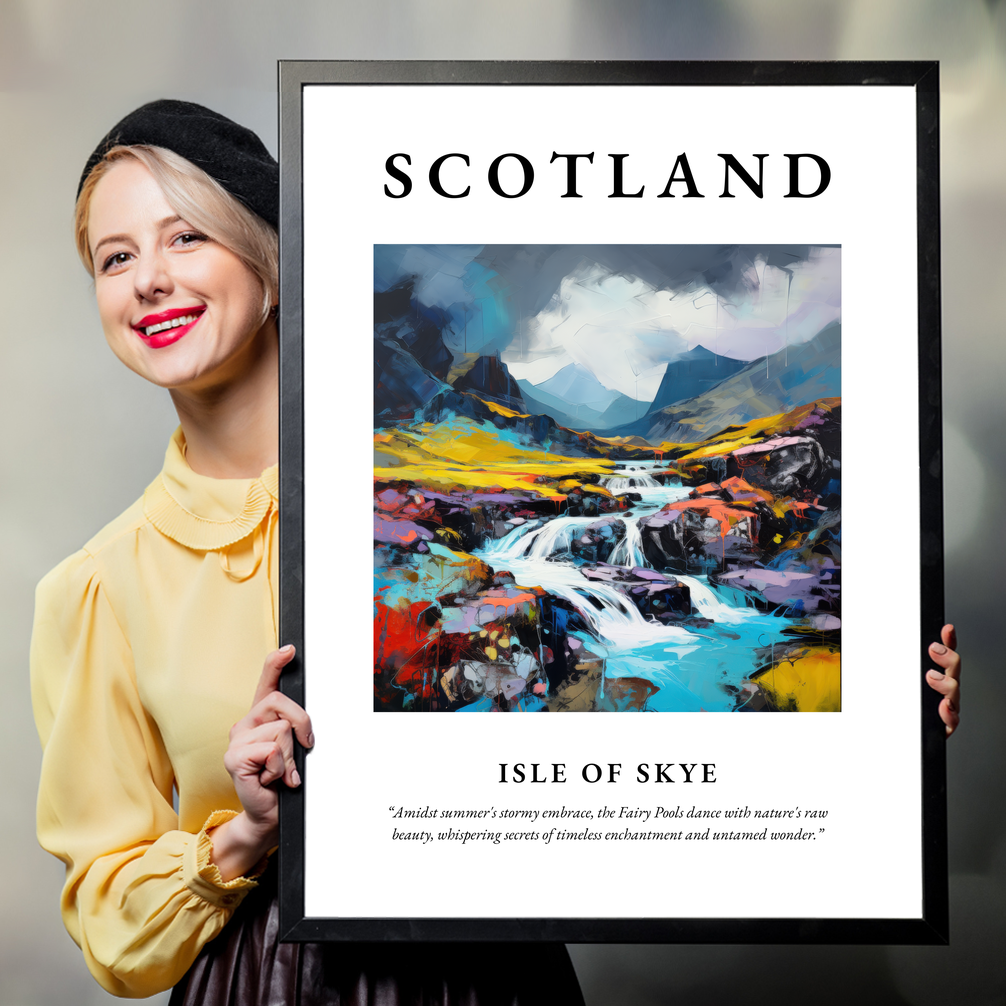 Person holding a poster of Isle of Skye