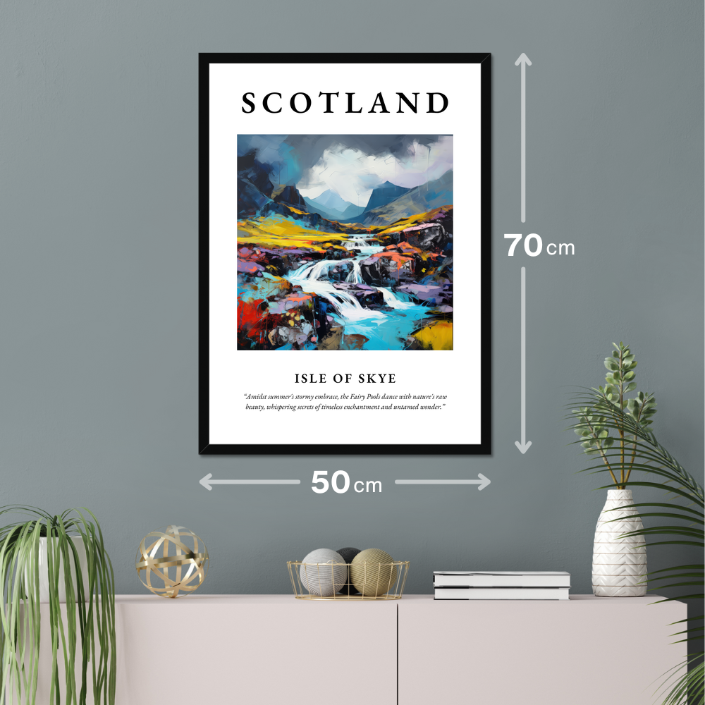 Poster of Isle of Skye hanging on a wall